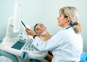 Patient getting carotid ultrasound scan